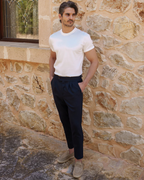 Pantalón Casual Unicolor con Hebilla en la Cintura para Hombre