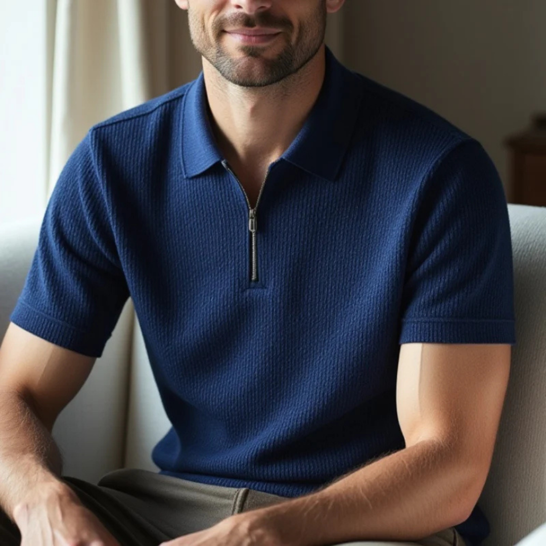 Camisa Polo Casual de Algodón con Cierre Frontal y Cuello Clásico