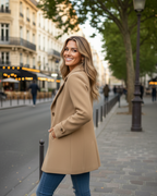 Chaqueta elegante informal de otoño con cuello entallado