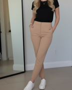 Pantalón de vestir de tiro alto para todas las tallas