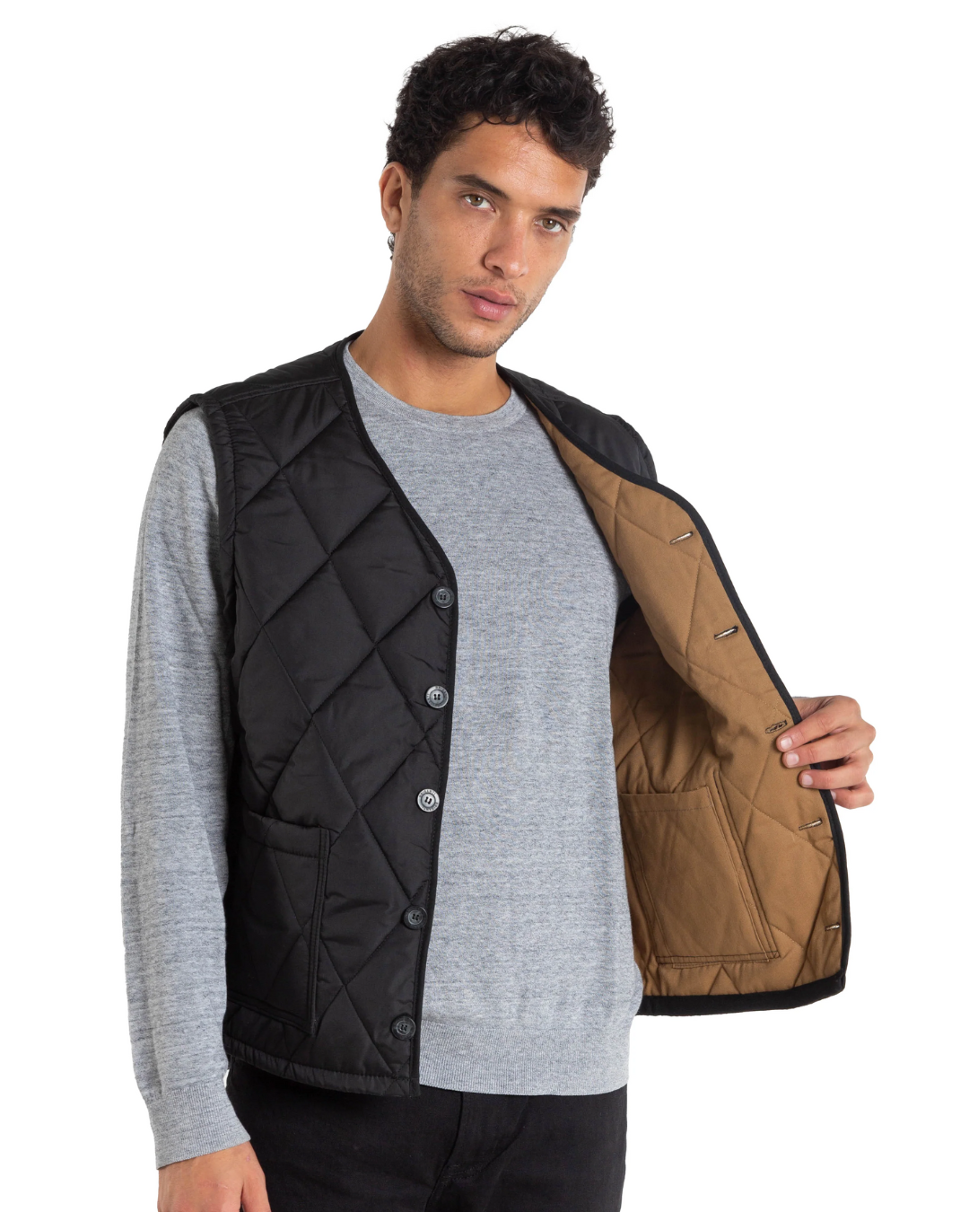 Chaleco para Hombre de Algodón Negro®