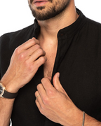 Camisa Manga Corta en Tejido de Lino para Hombre