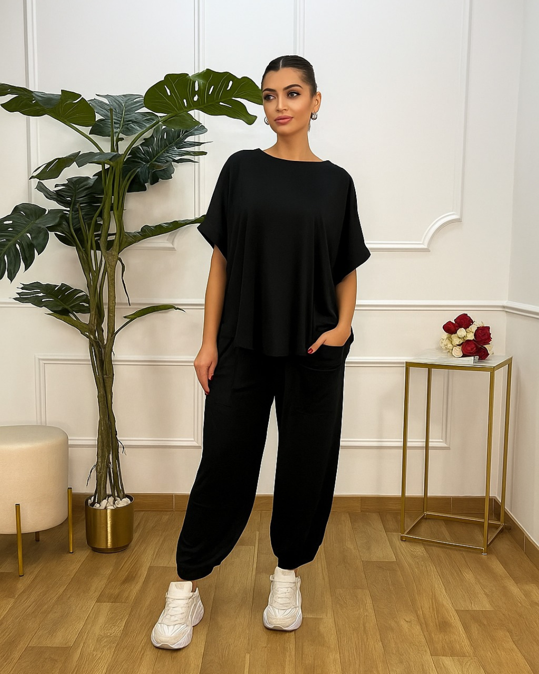 Conjunto de Camisa y Pantalón holgado para mujer