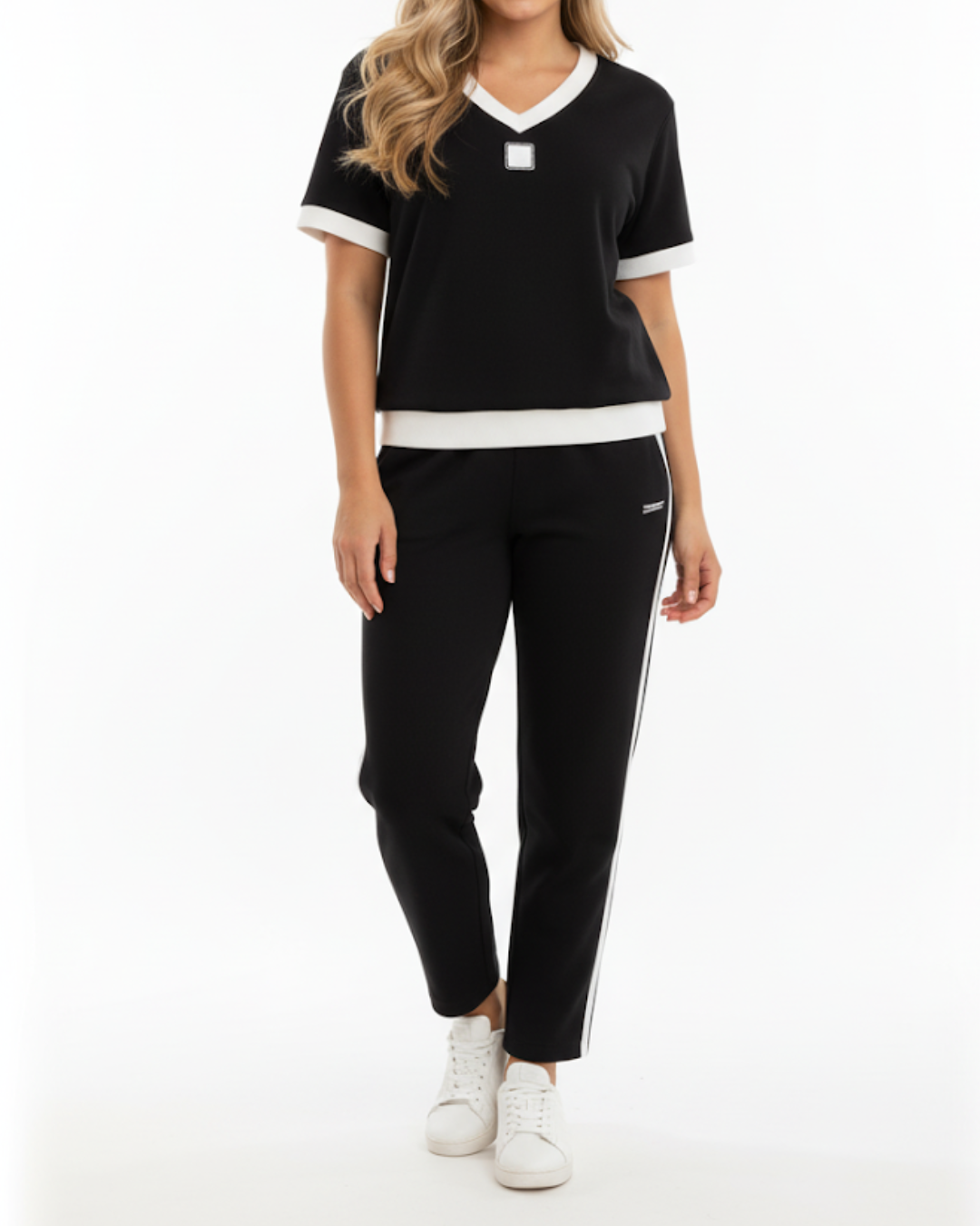 Elegante conjunto de top y pantalón con cuello en V®