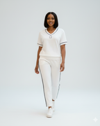 Elegante conjunto de top y pantalón con cuello en V®