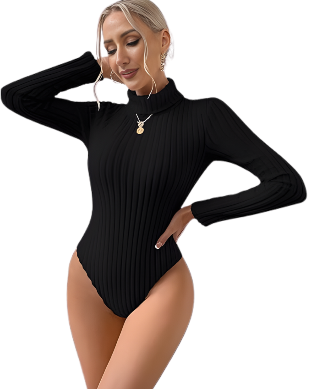 Body Ceñido Manga Larga con Cuello Alto®