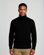 Jersey de cuello alto de lana con manga larga para hombre