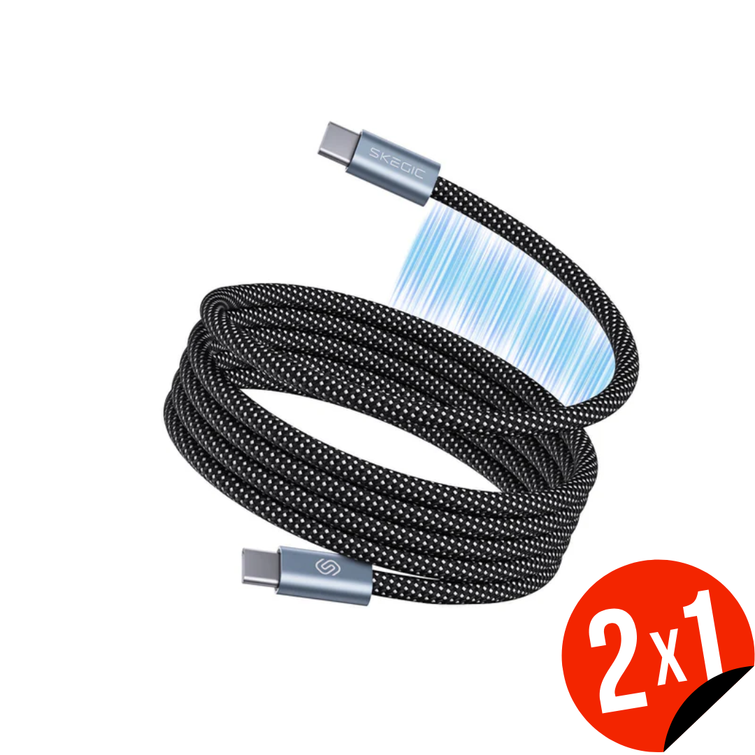 Cable de Carga Magnético con Carga Rápida y sin Enredos tipo C (OFERTA 2X1)