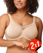 Sujetador sin costuras, cómodo y sin aros con cuello en V (OFERTA 2X1)