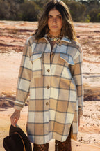 Cárdigan Largo con Estampado de Cuadros para Mujer